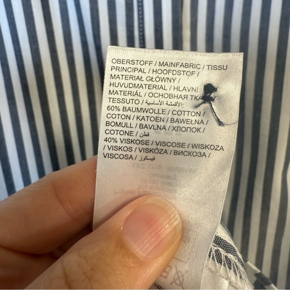 Ulla Popken Gray White Striped Lightweight Shirt Dress Size 20/22 NWT - Picture 6 of 6